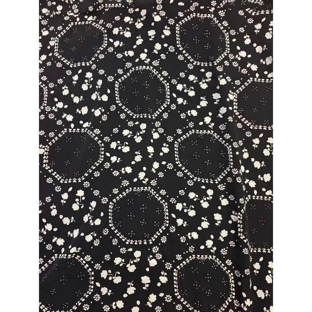 Free People Women’s Size 12 Black White Floral Ruffle Sleeve Mini Dress Boho